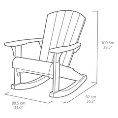 Keter Adirondack keinutuoli Troy grafiitti