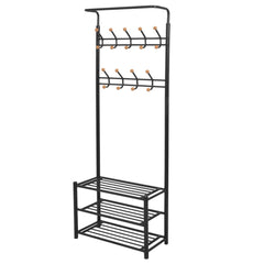 Clothes rack with shoe rack 68x32x182.5 cm Black