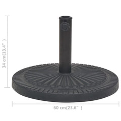 Sonnenschirmständer aus Kunstharz, rund, schwarz, 29 kg