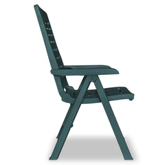 Reclining garden chairs 4 pcs plastic green