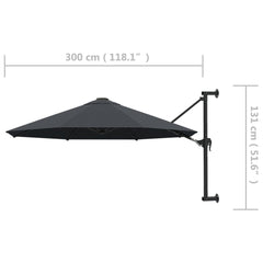 Seinäkiinnitteinen Aurinkovarjo 300 Cm