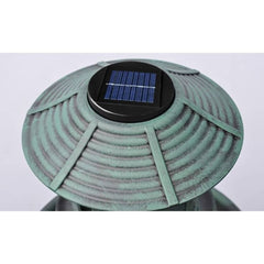 Birdbath/feeder with solar power light