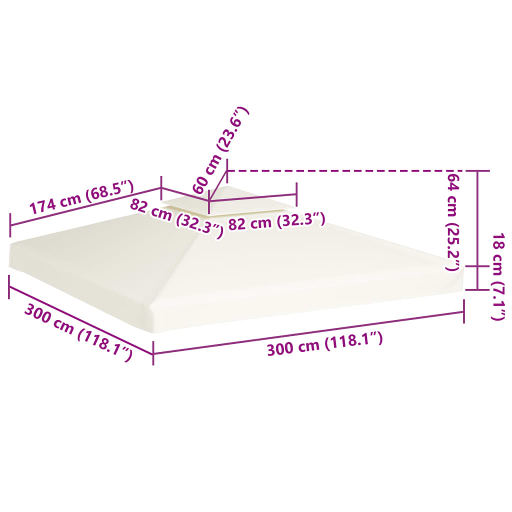 Huvimajan Vaihtokatto 310 G/M² Nvalkoinen