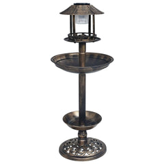 Decorative bird bath solar power with LED lights plastic