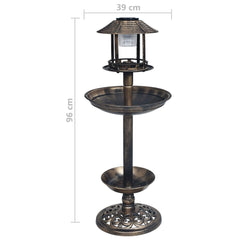 Decorative bird bath solar power with LED lights plastic