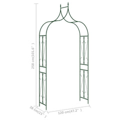 Garden arch dark green 120x38x258 cm iron