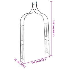 Garden arch dark green 120x38x258 cm iron