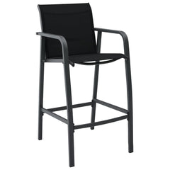 Garden bar stools 4 pcs black textilene