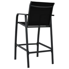 Garden bar stools 4 pcs black textilene