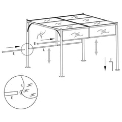 Garden pergola with rolling roof 3x3 m anthracite