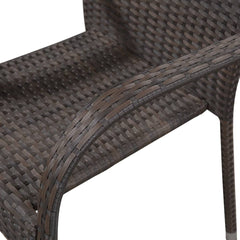 Stackable outdoor chairs 6 pcs poly rattan brown