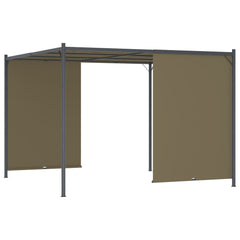 Pergola retractable roof 3x3 m brownish gray 180 g/m²