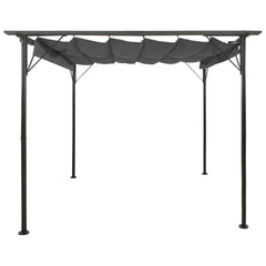 Pergola sisäänvedettävä katto antrasiitti 3x3 m teräs 180 g/m²