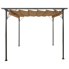 Pergola retractable roof Taupe 3x3 m steel 180 g/m²