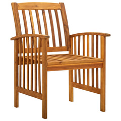 Outdoor dining chairs with cushions 3 pieces solid acacia wood