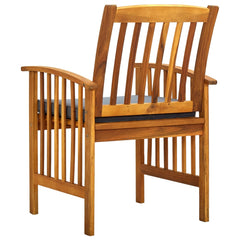 Outdoor dining chairs with cushions 3 pieces solid acacia wood