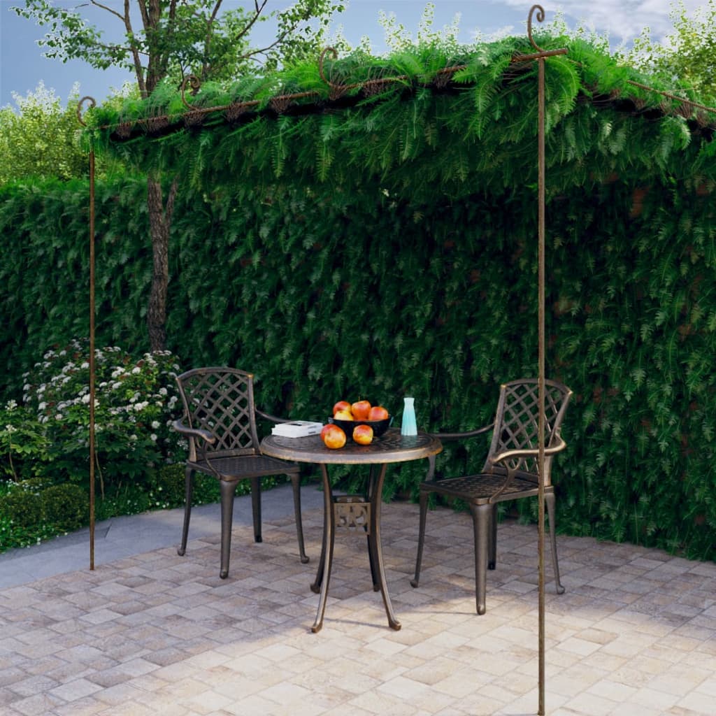 Puutarhan pergola antiikkiruskea 4x3x2,5 m rauta