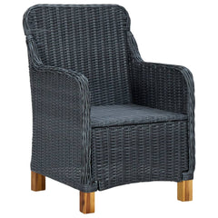 Garden chairs with cushions 2 poly rattan dark gray