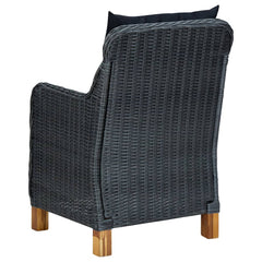 Garden chairs with cushions 2 poly rattan dark gray