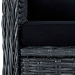 Garden chairs with cushions 2 poly rattan dark gray