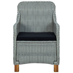 Garden chairs with cushions 2 pcs poly rattan light grey