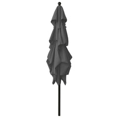 3-tasoinen aurinkovarjo alumiinitanko antrasiitti 2,5x2,5 m