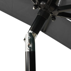 3-tasoinen aurinkovarjo alumiinitanko antrasiitti 2x2 m
