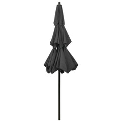 3-tasoinen aurinkovarjo alumiinitanko antrasiitti 2,5 m