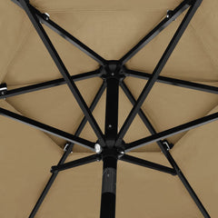 3-tasoinen aurinkovarjo alumiinitanko harmaanruskea 2,5 m