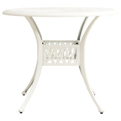 Garden table white 90x90x74 cm cast aluminium