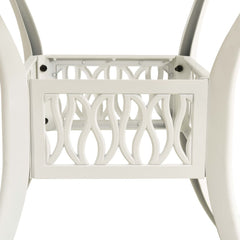 Garden table white 90x90x74 cm cast aluminium