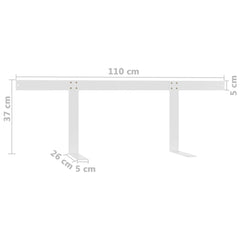 Kuormalavasohvan selkänoja valkoinen 110 cm rauta