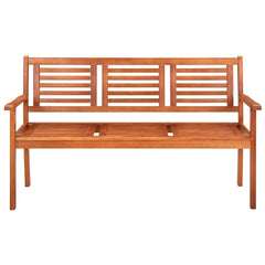 3-seater Garden bench with cushion 150 cm solid eucalyptus wood