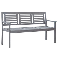 3-seater Garden bench with cushion 150 cm gray eucalyptus wood