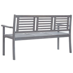 3-seater Garden bench with cushion 150 cm gray eucalyptus wood