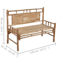 Puutarhapenkki tyynyllä 120 cm bambu