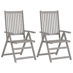Reclining garden chairs 4 pcs with cushions, solid acacia wood
