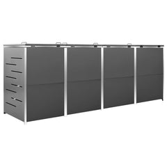 Neljän Roska-Astian Vaja 276,5X77,5X112,5 Cm Ruostumaton Teräs