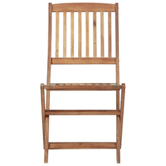 Folding outdoor chairs 8 pieces solid acacia wood