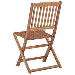 Folding outdoor chairs 8 pieces solid acacia wood