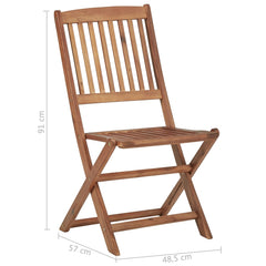 Folding outdoor chairs 8 pieces solid acacia wood