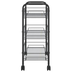 3-story kitchen trolley black 46x26x64 cm iron