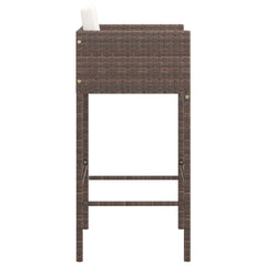 Bar stools 4 pcs with seat cushions brown poly rattan