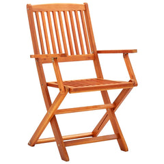 Folding garden chairs 8 pcs full eucalyptus wood