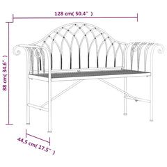 2-istuttava Puutarhapenkki 128 cm musta teräs