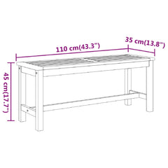 Puutarhapenkki 110x35x45 cm täysi akasiapuu