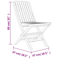 Folding garden chairs 4 pcs 47x47x89 cm solid teak