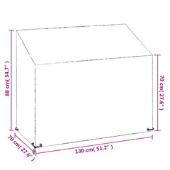 Puutarhapenkkisuojat 2 kpl 8 purjerengasta 130x70x70/88 cm PE