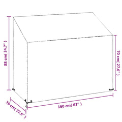 Puutarhapenkkisuojat 2 kpl 8 purjerengasta 160x70x70/88 cm PE