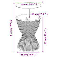 3-in-1-Kühltisch aus schwarzem Polypropylen